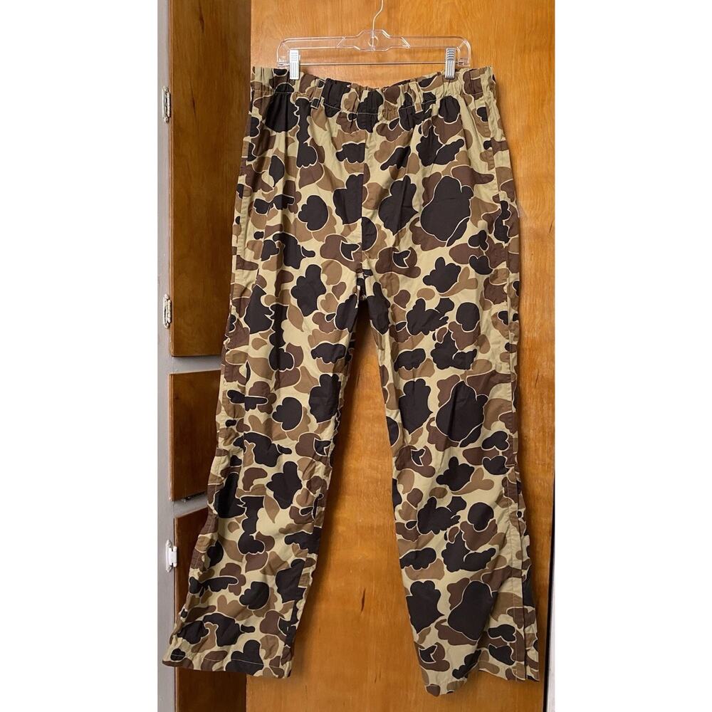 Vintage Columbia Camouflage Nylon Hunting Pants Omni Tech Duck Camo 90s Sz XL